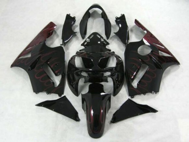 Compra Carenados Moto Kawasaki ZX12R 2002-2006 - Negro Brillante Burgundy Llama