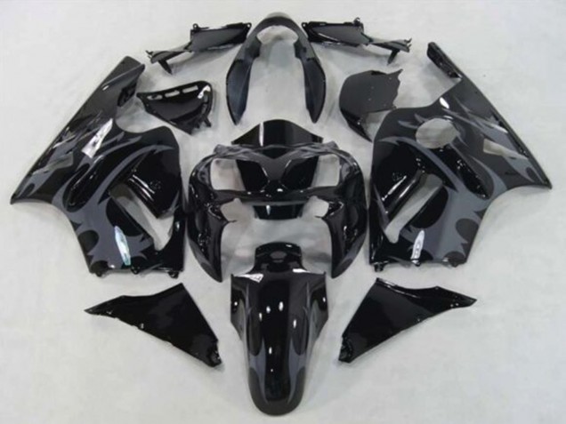Compra Carenados Moto Kawasaki ZX12R 2002-2006 - Negro Brillante Gris Tribal