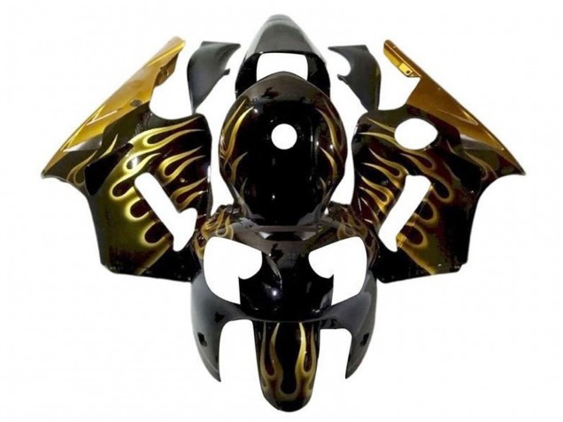 Compra Carenados Moto Kawasaki ZX12R 2002-2006 - Negro Brillante Oro Llama