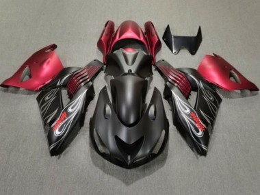 Compra Carenados Moto Kawasaki ZX14R ZZR1400 2006-2011 - Negro Mate Rojo Plata Llama