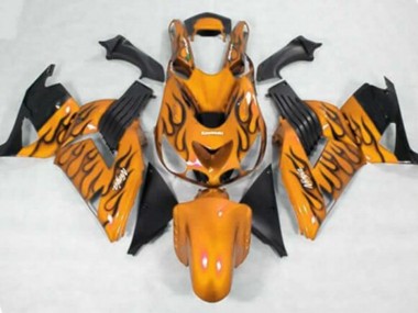 Compra Carenados Moto Kawasaki ZX14R ZZR1400 2006-2011 - Naranja Negro Llama