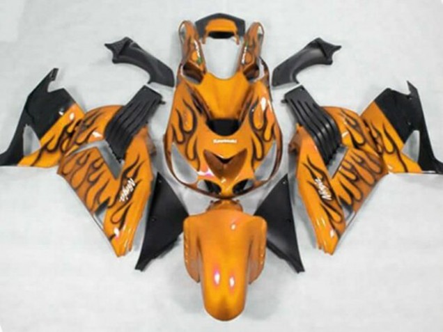 Compra Carenados Moto Kawasaki ZX14R ZZR1400 2006-2011 - Naranja Negro Llama