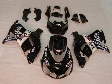 Compra Carenados Moto Kawasaki ZX14R ZZR1400 2006-2011 - Negro Brillante Blanco West