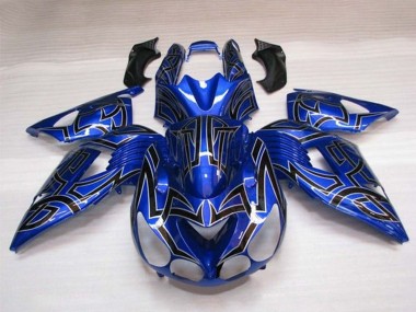 Compra Carenados Moto Kawasaki ZX14R ZZR1400 2006-2011 - Azul Negro Plata Tribal