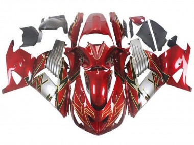 Compra Carenados Moto Kawasaki ZX14R ZZR1400 2006-2011 - Rojo Plata Negro Oro