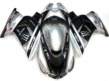 Compra Carenados Moto Kawasaki ZX14R ZZR1400 2006-2011 - Plata Negro Elf Touch4 Monstruo Bridgestone