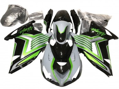 Compra Carenados Moto Kawasaki ZX14R ZZR1400 2012-2024 - Blanco Verde Negro Brillante