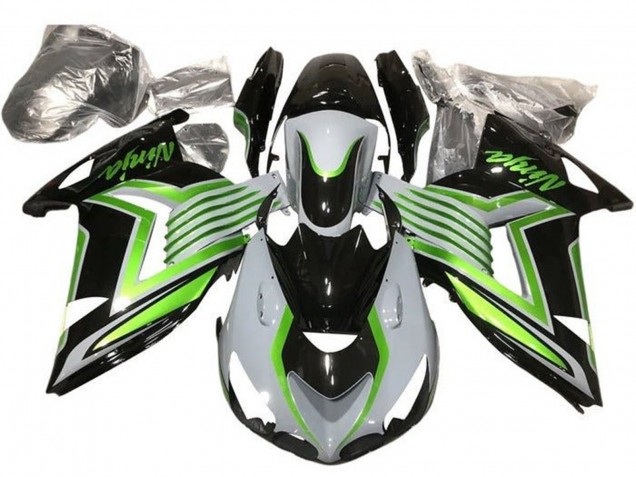 Compra Carenados Moto Kawasaki ZX14R ZZR1400 2012-2024 - Blanco Verde Negro Brillante