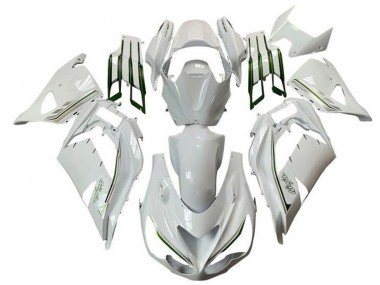 Compra Carenados Moto Kawasaki ZX14R ZZR1400 2012-2024 - Blanco Verde Plata Raya