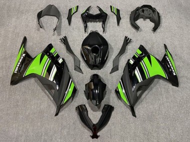 Compra Carenados Moto Kawasaki EX300 2013-2024 - Negro Brillante Verde Blanco Raya