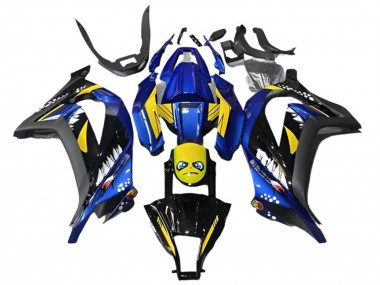 Compra Carenados Moto Kawasaki EX300 2013-2024 - Azul Amarillo Negro Tiburón