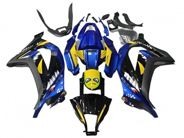Compra Carenados Moto Kawasaki EX300 2013-2024 - Azul Amarillo Negro Tiburón