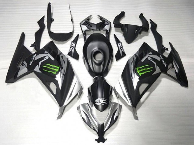 Compra Carenados Moto Kawasaki EX300 2013-2024 - Negro Mate Plata Verde Monstruo
