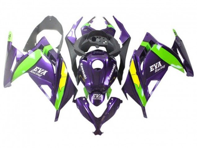 Compra Carenados Moto Kawasaki EX300 2013-2024 - Púrpura Verde Amarillo EVA Racing
