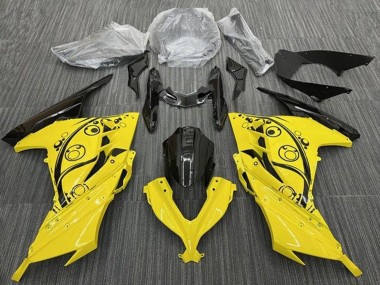 Compra Carenados Moto Kawasaki EX300 2013-2024 - Amarillo Negro Círculos