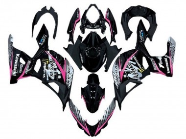 Compra Carenados Moto Kawasaki Ninja 400 2018-2024 - Negro Brillante Rosa Blanco