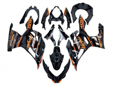 Compra Carenados Moto Kawasaki Ninja 400 2018-2024 - Negro Brillante Naranja Gris