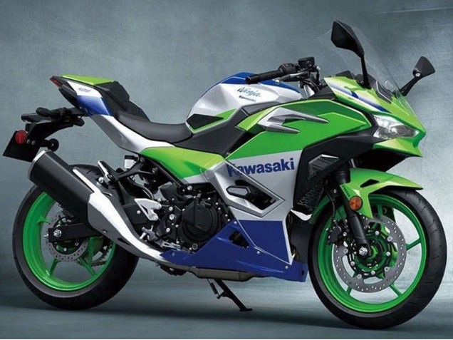 Compra Carenados Moto Kawasaki Ninja 500 EX500R 2024-2025 - Plata Verde Azul
