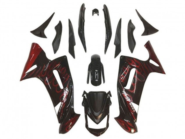 Compra Carenados Moto Kawasaki Ninja 650 EX650 2006-2008 - Negro Brillante Rojo Llama