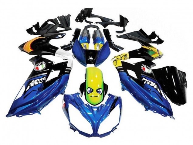 Compra Carenados Moto Kawasaki Ninja 650 EX650 2012-2016 - Azul Amarillo Tiburón