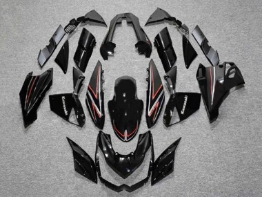 Compra Carenados Moto Kawasaki Z1000 2010-2013 - Negro Brillante Rojo Raya
