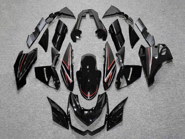 Compra Carenados Moto Kawasaki Z1000 2010-2013 - Negro Brillante Rojo Raya