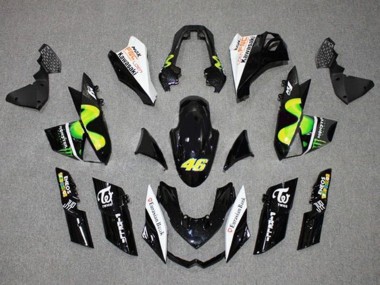 Compra Carenados Moto Kawasaki Z1000 2010-2013 - Negro Brillante Blanco Verde MoviStar Monstruo