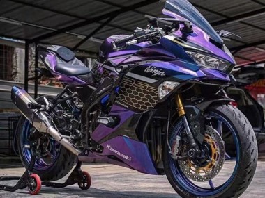 Compra Carenados Moto Kawasaki ZX25R ZX-25R 2019-2025 - Púrpura Azul Oro Gradiente Honeycomb