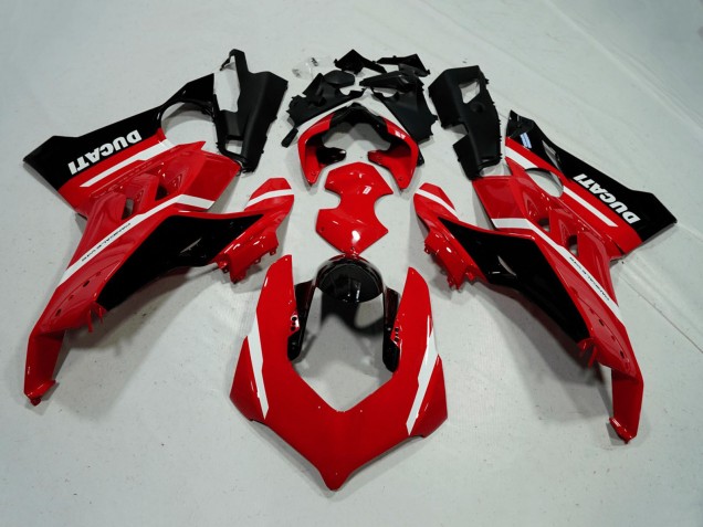 Compra Carenados Moto Ducati Panigale V4 V4S 2020-2021 - Rojo Blanco Negro Brillante Raya