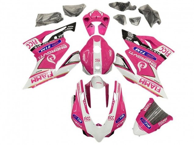 Compra Carenados Moto Ducati Panigale 899/1199 2011-2014 - Rosa Blanco Negro Brillante Fiamm