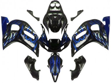 Compra Carenados Moto Yamaha YZF 600 R6 1998-2002 - Negro Brillante Azul Llama