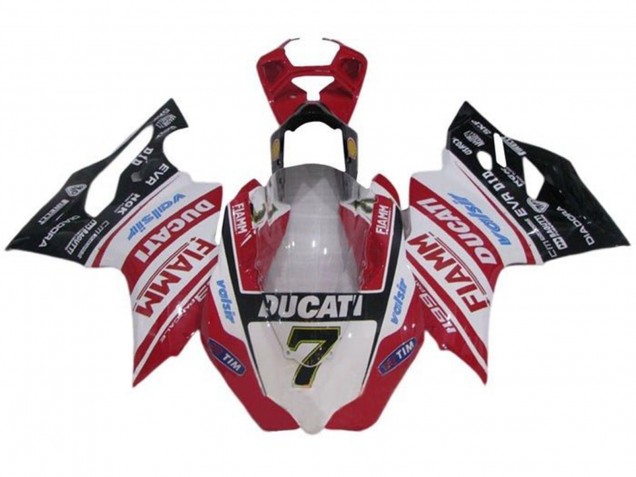 Compra Carenados Moto Ducati Panigale 1199 2011-2014 - Blanco Rojo Negro Brillante Fiamm Tim 7