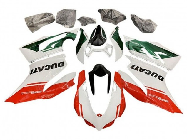 Compra Carenados Moto Ducati Panigale 899 2011-2014 - Blanco Verde Rojo Raya