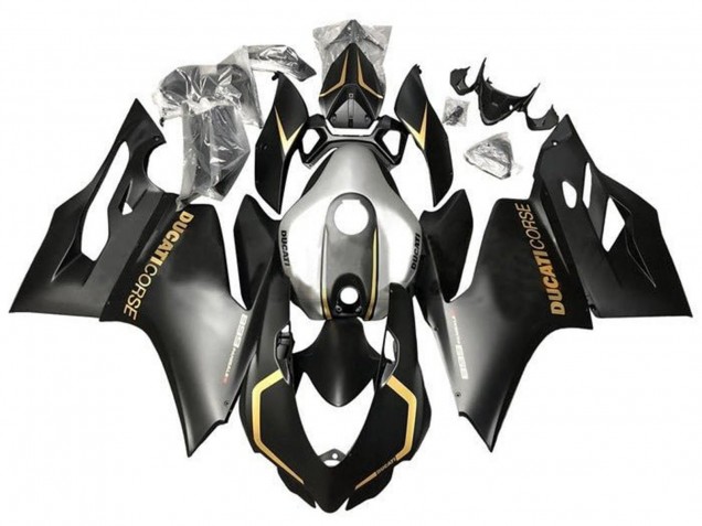 Compra Carenados Moto Ducati Panigale 899 2011-2014 - Negro Mate Oro Plata Corse