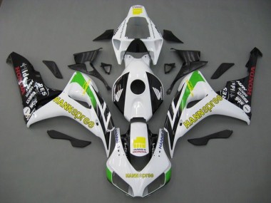 Compra Carenados Moto Honda CBR1000RR 2006-2007 - Blanco Verde Amarillo Negro Brillante Hannspree