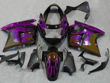 Compra Carenados Moto Honda CBR1100XX Blackbird 1996-2007 - Negro Brillante Púrpura Llama