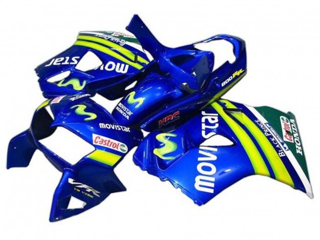 Compra Carenados Moto Honda VFR 800 1998-2001 - Azul Verde Blanco MoviStar Castrol HRC Negro Prince
