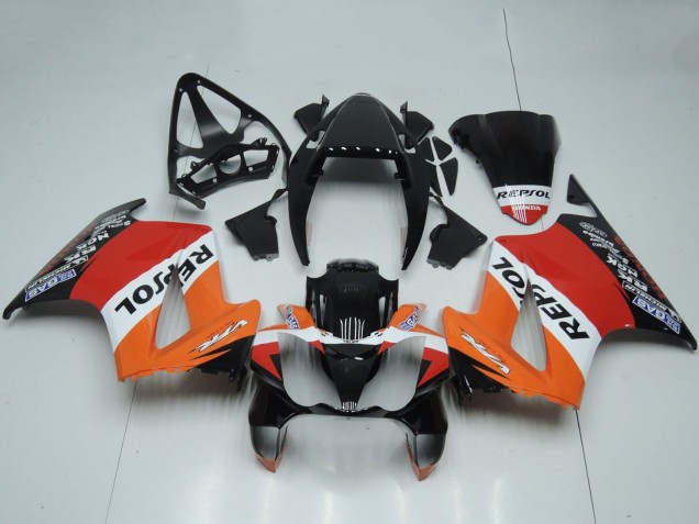 Compra Carenados Moto Honda VFR 800 2002-2013 - Naranja Blanco Rojo Negro Brillante Repsol