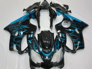 Compra Carenados Moto Honda CBR600 F4i 2004-2007 - Negro Brillante Azul Claro Llama