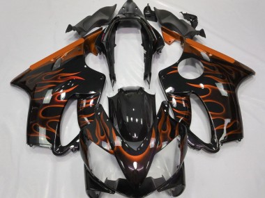 Compra Carenados Moto Honda CBR600 F4i 2004-2007 - Negro Brillante Naranja Llama