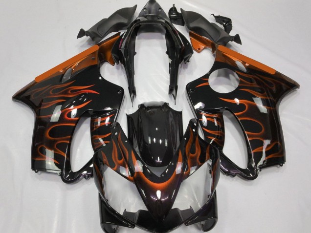 Compra Carenados Moto Honda CBR600 F4i 2004-2007 - Negro Brillante Naranja Llama