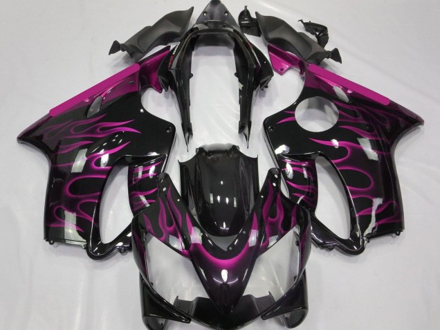 Compra Carenados Moto Honda CBR600 F4i 2004-2007 - Negro Brillante Rosa Llama