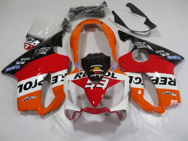 Compra Carenados Moto Honda CBR600 F4i 2004-2007 - Naranja Blanco Rojo Negro Brillante Repsol 93