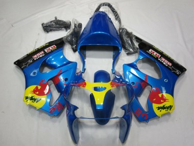 Compra Carenados Moto Kawasaki ZX6R 2000-2002 - Azul Amarillo Negro Rojo Bull