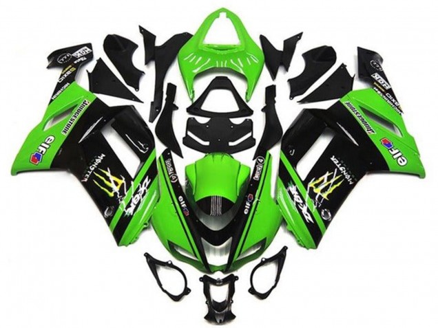 Compra Carenados Moto Kawasaki ZX6R 2007-2008 - Verde Negro Monstruo Elf