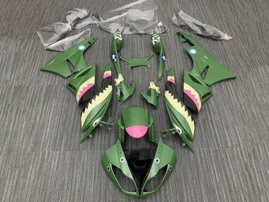 Compra Carenados Moto Kawasaki ZX6R 2009-2012 - Amarillo Rosa Verde Mate Tiburón