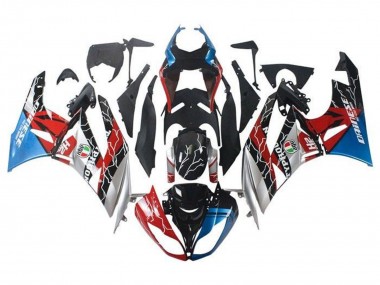 Compra Carenados Moto Kawasaki ZX6R 2009-2012 - Azul Rojo Negro Brillante Plata