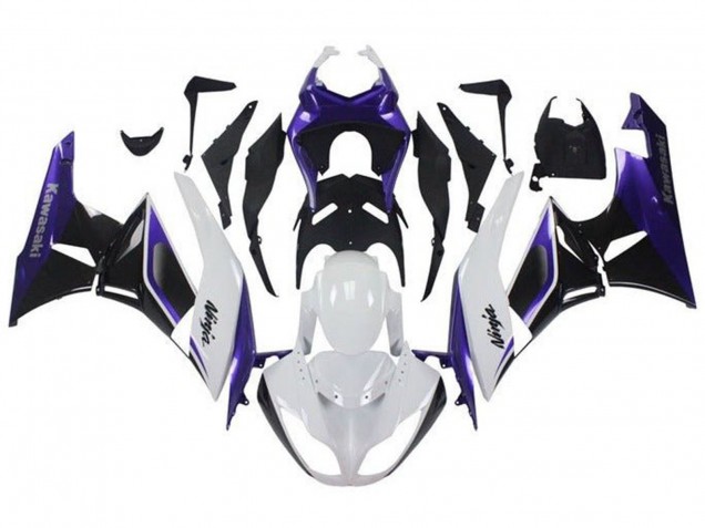 Compra Carenados Moto Kawasaki ZX6R 2009-2012 - Púrpura Blanco Negro