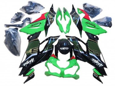 Compra Carenados Moto Kawasaki ZX6R 2019-2022 - Verde Rojo Negro Brillante Honeycomb