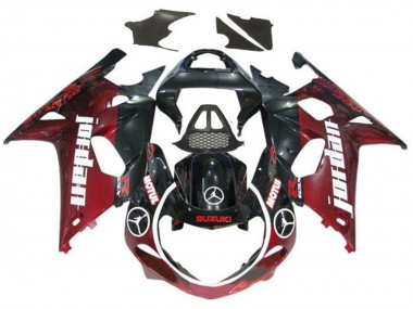 Compra Carenados Moto Suzuki GSXR1000 2000-2002 - Negro Brillante Rojo Oscuro Jordan